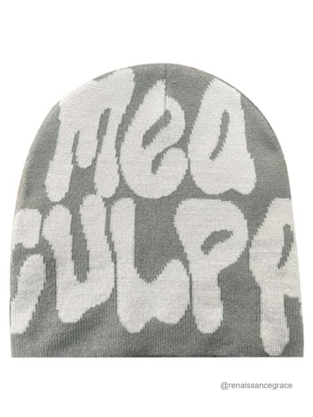 Acrylic Knit Skull Cap Beanie Y2K Mea Culpa Graphic Unisex Winter Hat